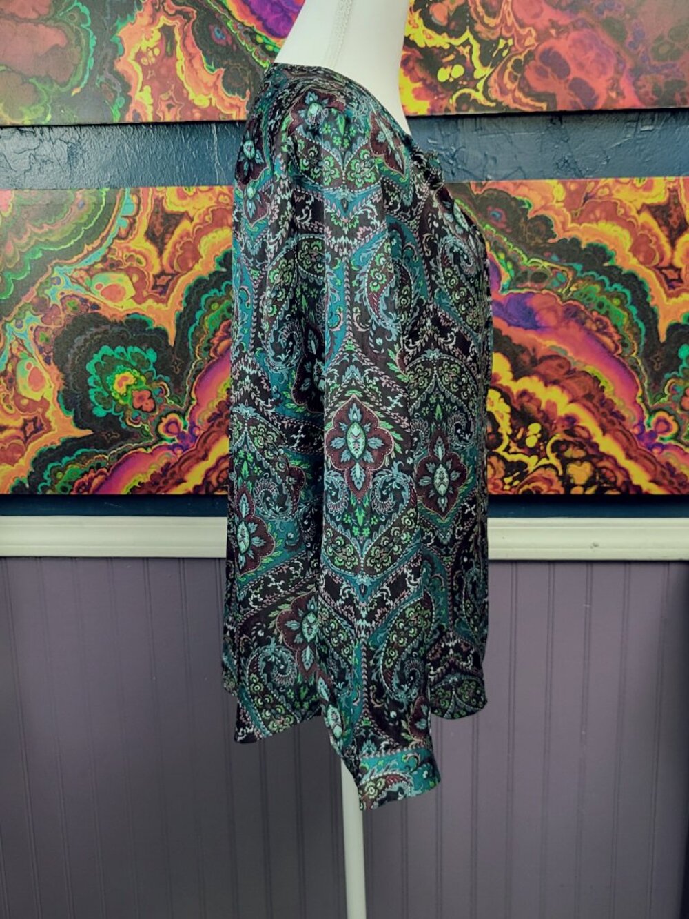 Talbots Petites ~ Sz MP ~ Paisley Print Top / Blouse ~ Excellent Condition - Picture 4 of 10
